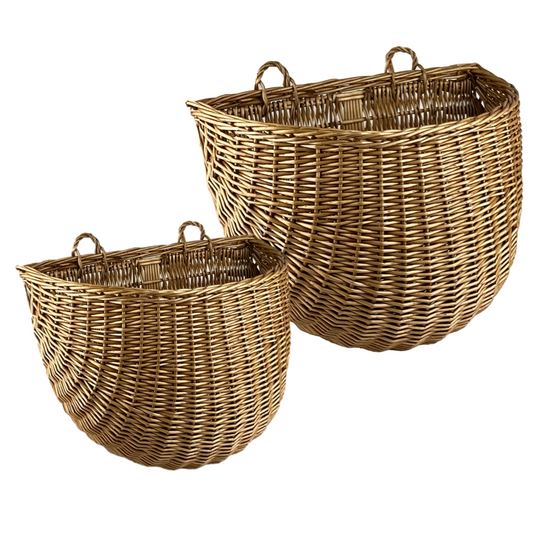 Set Of 2 Wicker Wall Baskets