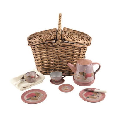 Musical Tea Set in Basket - Dogs