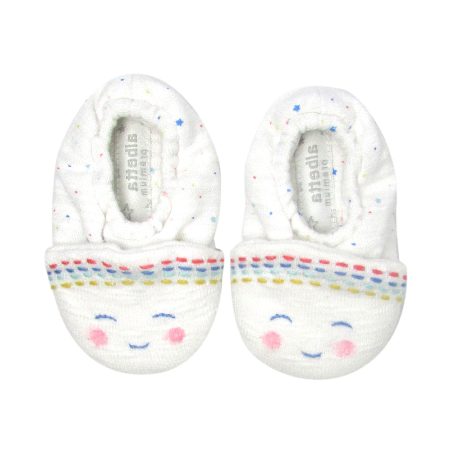 Albetta Newborn Baby Booties - Happy