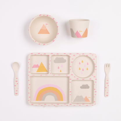 MAE-YD006 Love Mae 5 piece Bamboo Dinner Set - Rainbow