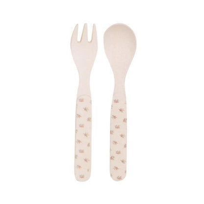 MAE-YR001 Love Mae Flower and Pebble Bamboo Cutlery Set - 4 pieces