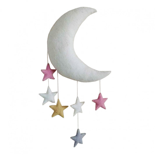 Pastel Moon and Stars Wall Dec