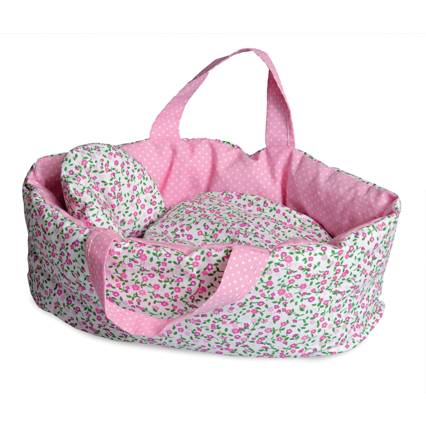 Carry Cot with Flower Bedding - Large