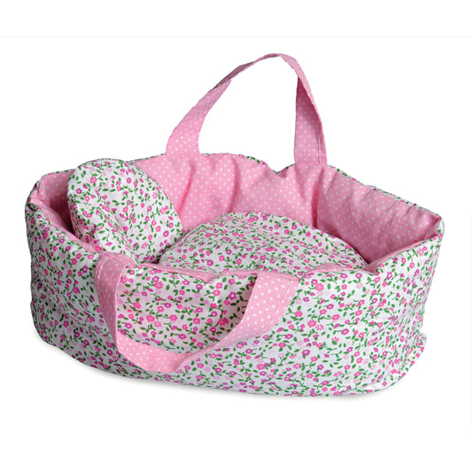 Carry Cot with Flower Bedding - Large