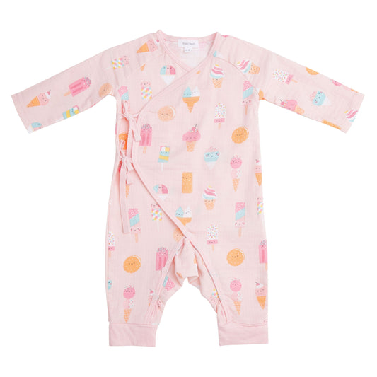 146S1ICR2 Muslin Ice Creams Pink Wrap Babygrow by Angel Dear