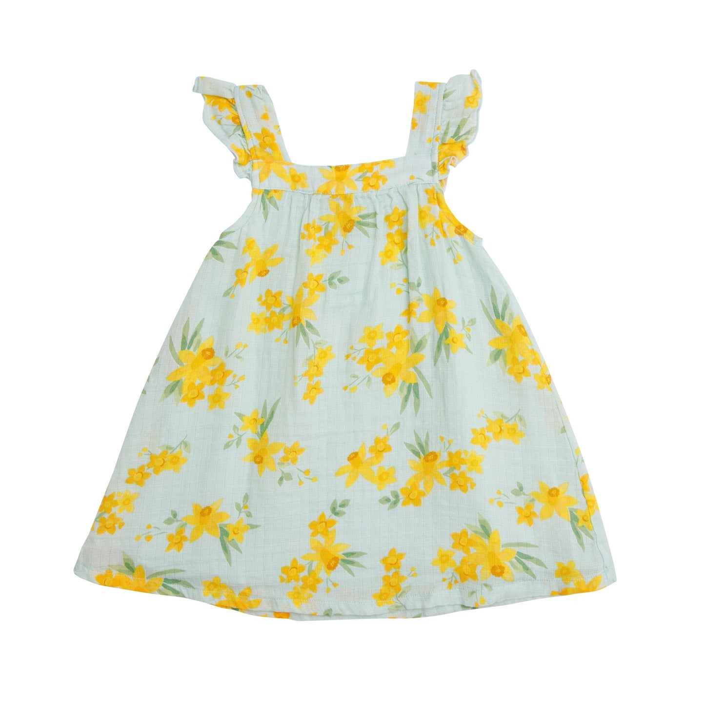 150S1DAF5 Muslin Daffodils Blue Dress by Angel Dear