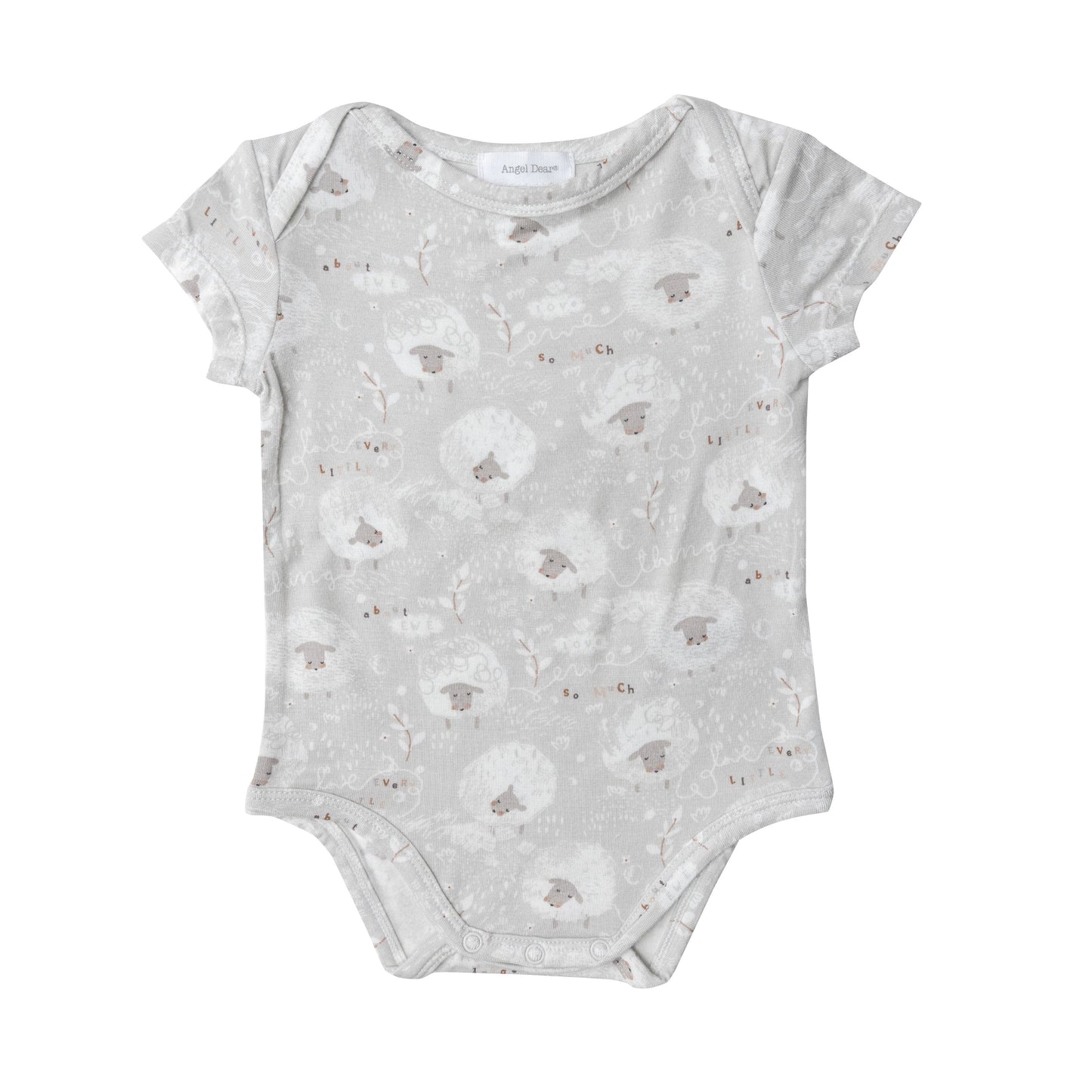 156S2LES1 Bamboo Sheep Love Ewe Grey Bodysuit by Angel Dear