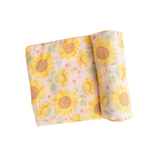 Muslin Sunflowers Pink Swaddle Blanket by Angel Dear