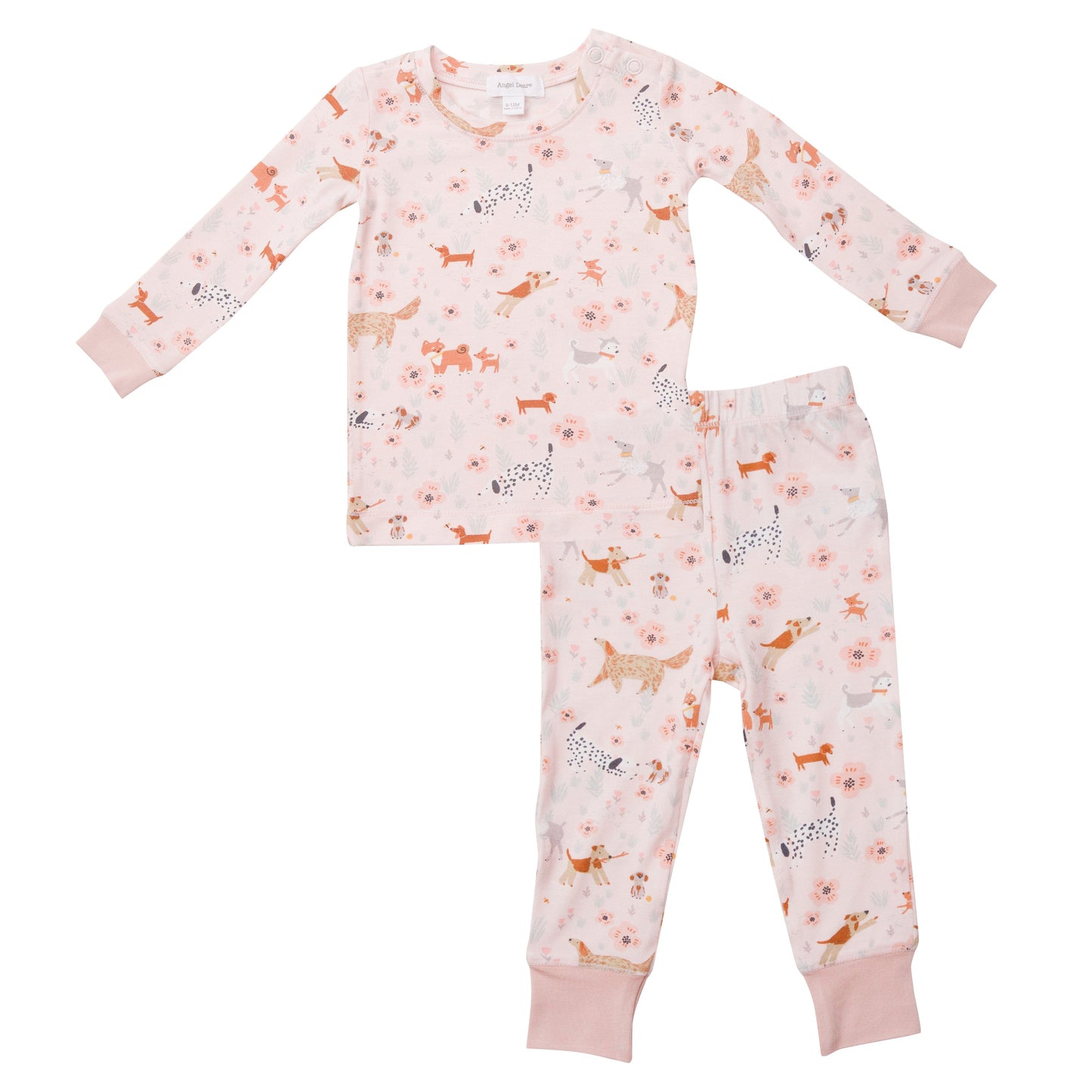 171F1PUP2 Bamboo Puppies Pink Pyjama Set by Angel Dear