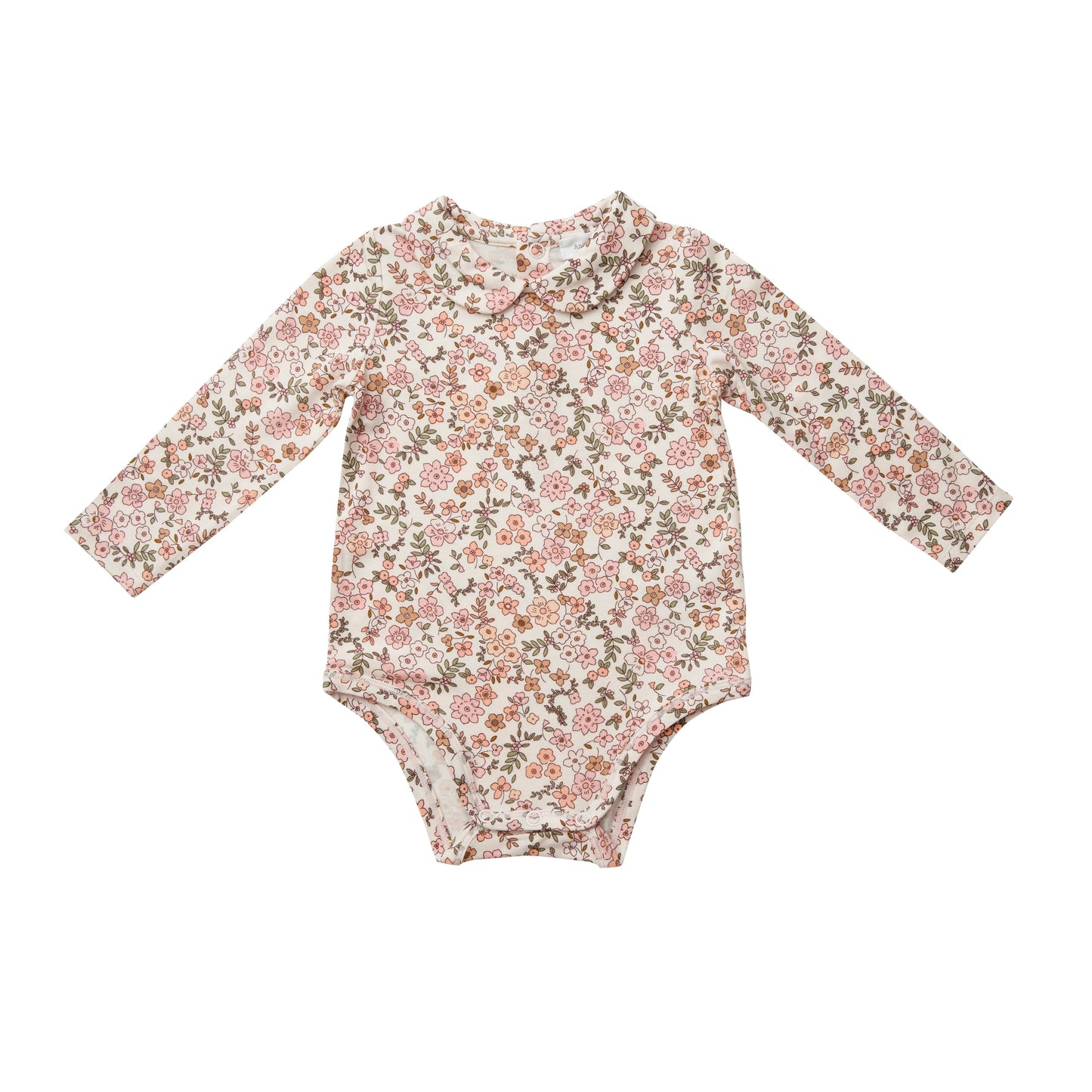 199F1VCA3 Bamboo Vintage Pink Floral Bodysuit by Angel Dear