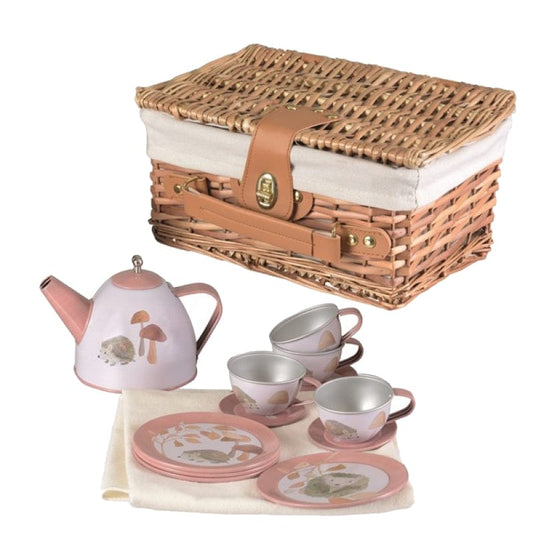 Tea Set in Basket - Hedgehog