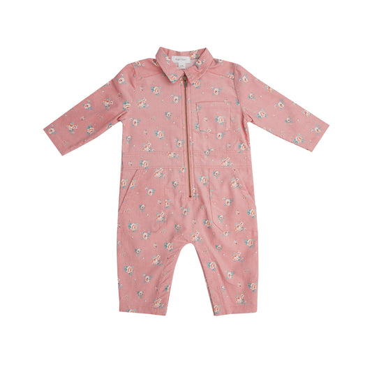 210F1CORM2 Cotton Corduroy Mini Rose Pink Jumpsuit by Angel Dear