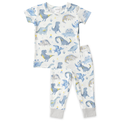 257TS2BCD4T Bamboo Blue Dinosaur Pyjama Set by Angel Dear