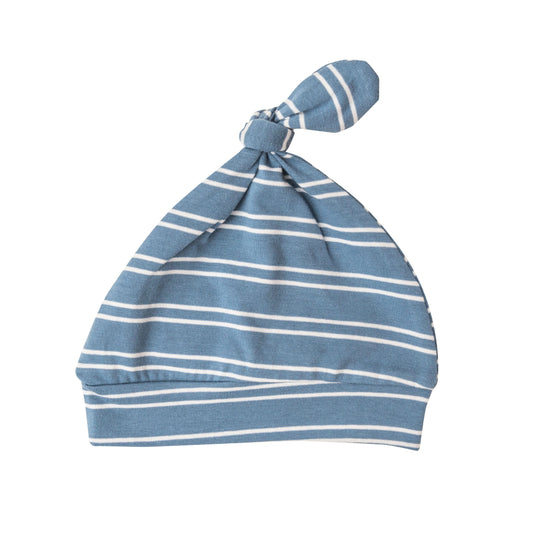 Organic Cotton Sailor Stripe Blue Knotted Hat by Angel Dear