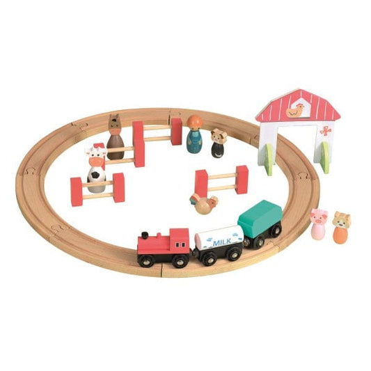 Wooden Farm Train Set