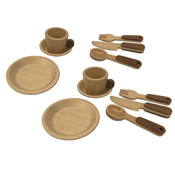 Wooden Toy Tableware Set in Suitcase