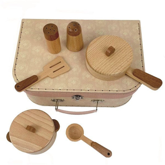 Wooden Cooking Set in Suitcase