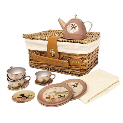 Tea Set in Basket - Town Musicians of Bremen