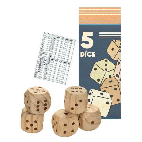 5 Wooden Dice Game