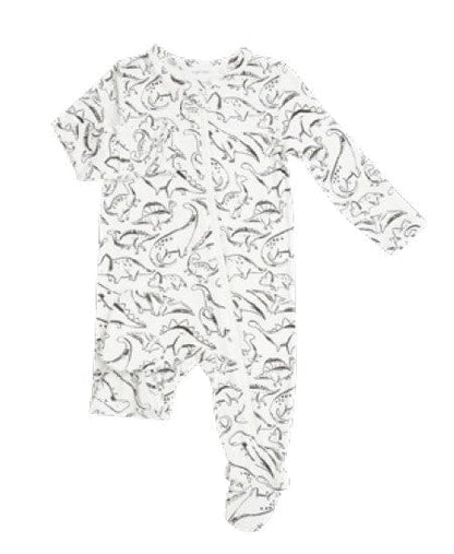 651F1BDI2 Bamboo Black Dinosaur Zip Babygrow by Angel Dear