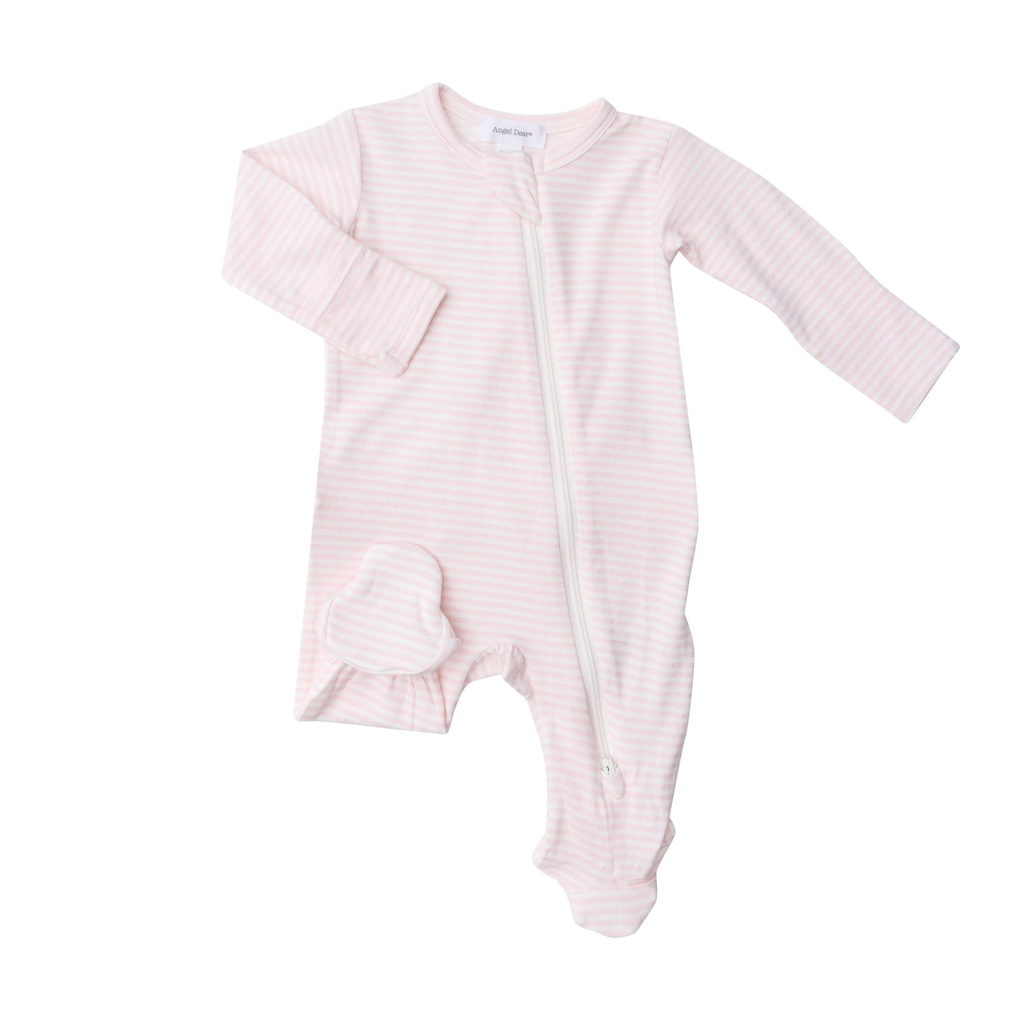 653S2GBS3 Bamboo Pink Stripe Zip Babygrow by Angel Dear