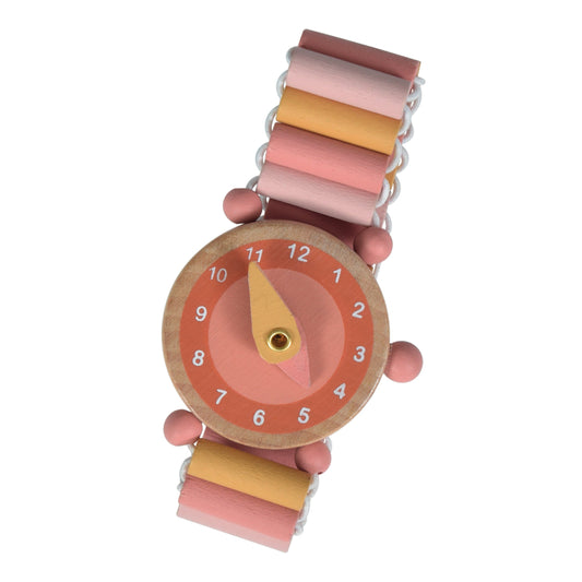 Tell the Time Wooden Watch - Pink