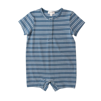 721ORS2SSS1 Organic Cotton Sailor Stripe Blue Henley Romper by Angel Dear