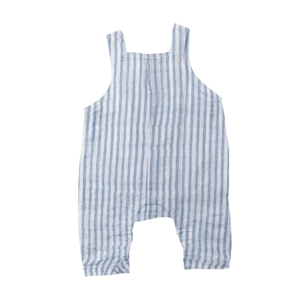 110MS2NTS1 Muslin Blue and White Stripe Overalls by Angel Dear